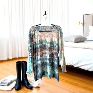 Soft Surroundings Watercolor Floral Knit Top – One Size